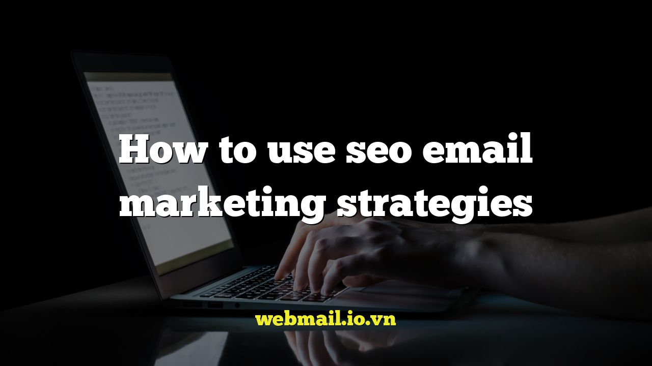 How to use seo email marketing strategies