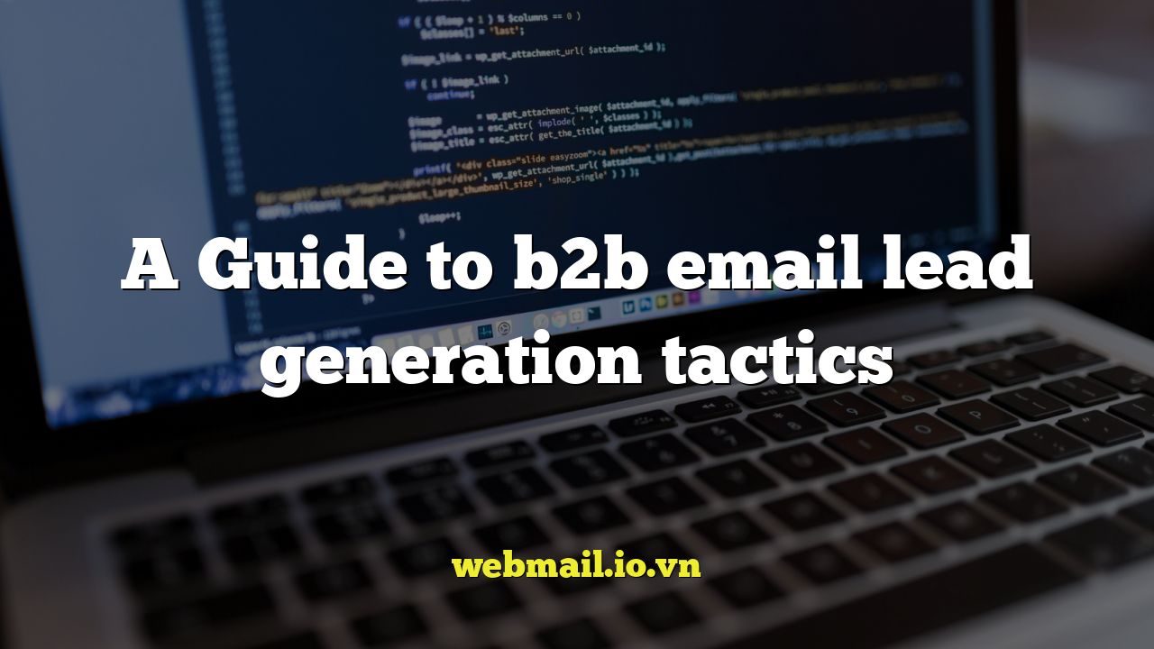 A Guide to b2b email lead generation tactics