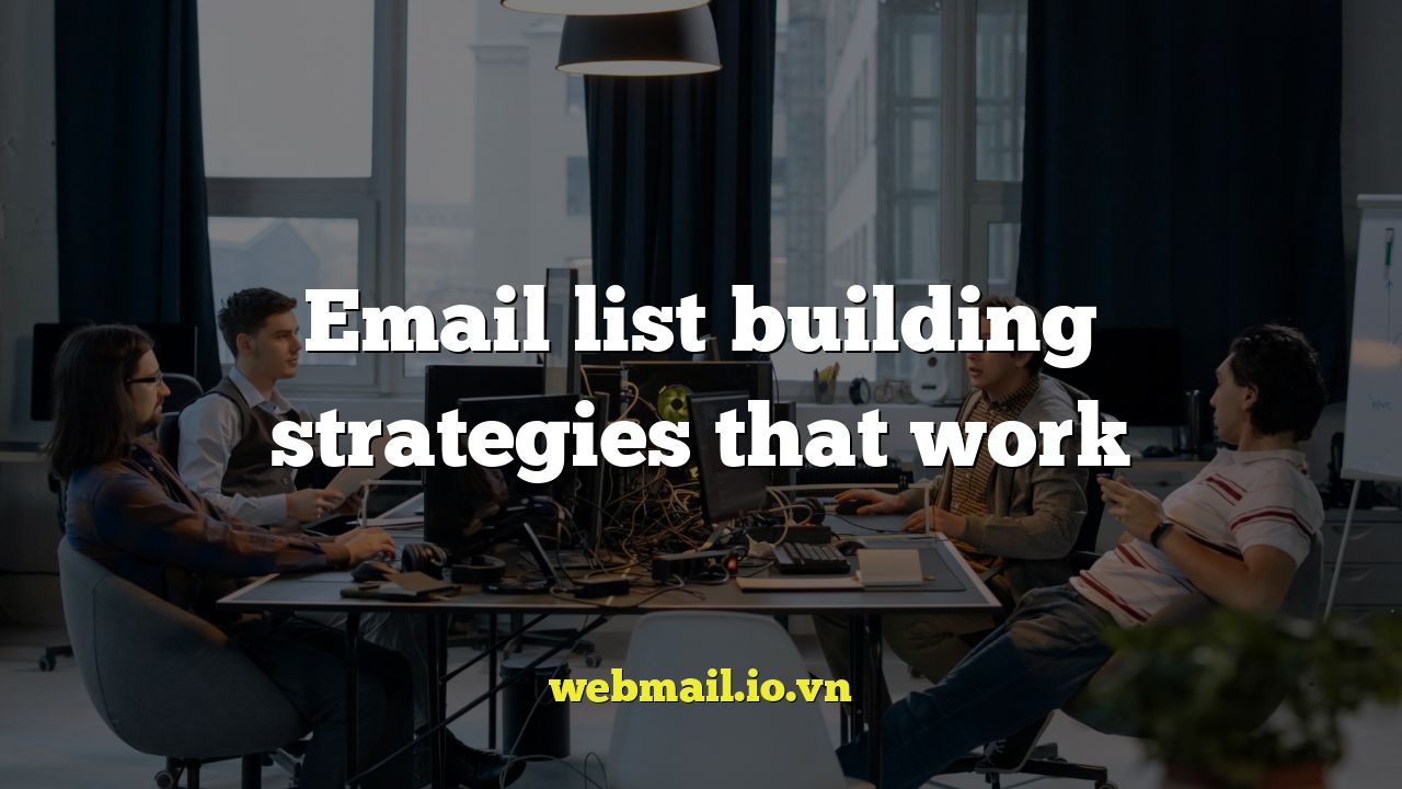 Email list building strategies that work
