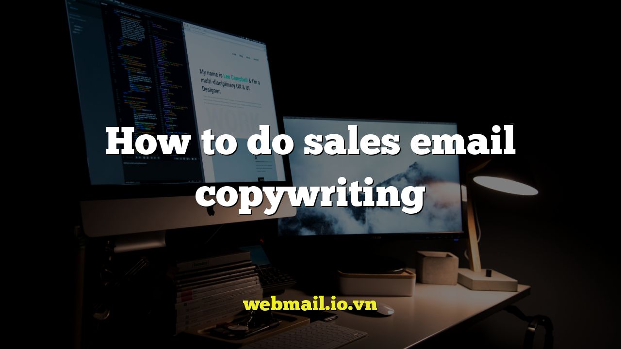 How to do sales email copywriting